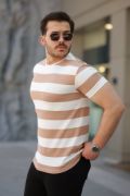 Erkek çift Renk Pamuklu örme Kumaş Kısa Kollu T-shirt resmi